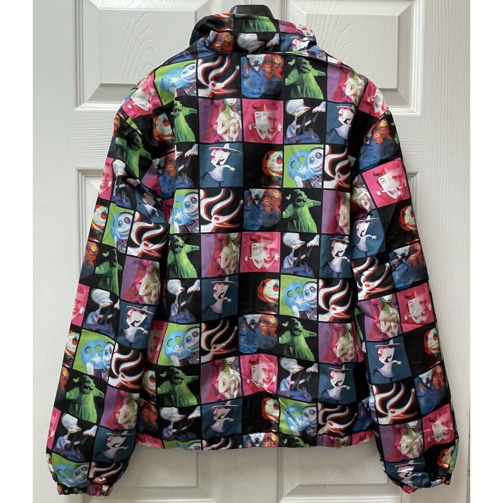 Disney Parks Mens Small Jacket Neon Nightmare Before Christmas Windbreaker Parks - Picture 4 of 15